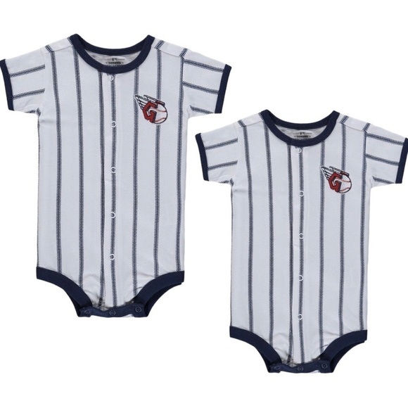 BUNDLE 2 Newborn Cleveland Guardians Power Hitter Jersey Bodysuits  3-6 mo.s - Picture 1 of 4